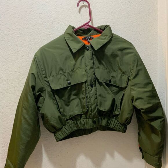 La bijou Olive Green  Bomber Jacket size small - Picture 3 of 9